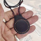 Handcrafted Genuine Vegetal Leather Necklace with Evil Eye Motif-Unique Lifestyle Gift Unisex Fashion Leather Jewelry