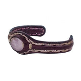 Bohemian Handcrafted Genuine Brown Vegetal Leather Bracelet with White Agate Stone Setting-Lifestyle Unisex Gift Fashion Jewelry Wristband