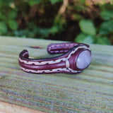 Bohemian Handcrafted Genuine Brown Vegetal Leather Bracelet with White Agate Stone Setting-Lifestyle Unisex Gift Fashion Jewelry Wristband