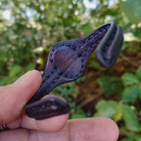Unique Handcrafted Vegetal Black Leather Bracelet with Green Agate Stone-Unisex Gift Fashion Jewelry with Naturel Stone Cuff