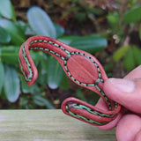 Unique Handcrafted Vegetal Brown Leather Bracelet with Green Agate Stone-Unisex Gift Fashion Jewelry with Naturel Stone Cuff