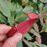 Unique Handcrafted Vegetal Maroon Color Leather Bracelet with Green Agate Stone-Unisex Gift Fashion Jewelry with Naturel Stone Cuff