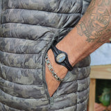 Bohemian Handcrafted Genuine Black Leather Bracelet with Picture Stone Setting-Life Style Unisex Gift Fashion Jewelry Bangle Cuff Wristband