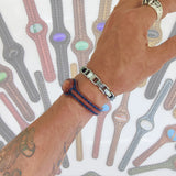 Bohemian Handcrafted Brown Genuine Vegetal Leather Bracelet with Gold Stone Setting-Unique Gift Fashion Jewelry Cuff-Wrist Band