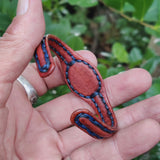 Bohemian Handcrafted Brown Genuine Vegetal Leather Bracelet with Gold Stone Setting-Unique Gift Fashion Jewelry Cuff-Wrist Band