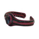 Unique Handcrafted Black Vegetal Leather Bracelet with Black Agate Stone Setting-Unique Gift Fashion Jewelry Cuff-Adjustable Wristband
