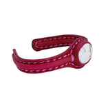 Unique Handcrafted Genuine Fuchsia Leather Bracelet with White Agate Stone-Life Style Unisex Gift Fashion Jewelry-Adjustable Wristband
