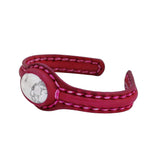 Unique Handcrafted Genuine Fuchsia Leather Bracelet with White Agate Stone-Life Style Unisex Gift Fashion Jewelry-Adjustable Wristband