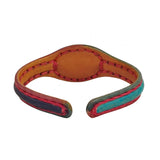 Handcrafted Adjustable Colored Vegetal Leather Bracelet with Firuze Stone-Unisex Gift Fashion Jewelry Natural Stone Cuff Wristband