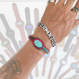 Handcrafted Adjustable Colored Vegetal Leather Bracelet with Firuze Stone-Unisex Gift Fashion Jewelry Natural Stone Cuff Wristband