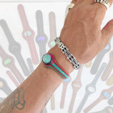 Handcrafted Adjustable Colored Vegetal Leather Bracelet with Firuze Stone-Unisex Gift Fashion Jewelry Natural Stone Cuff Wristband