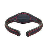 Unique Handcrafted Genuine Black Leather Bracelet with Flower Green Stone-Unisex Gift Fashion Jewelry with Naturel Stone Cuff