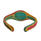 Handcrafted Genuine Vegetal Colored Leather Bracelet with Orange Agate Stone Setting-Unisex Gift Fashion Jewelry Wristband