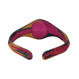 Bohemian Unique Handcrafted Vegetal Colored Leather Bracelet with Tiger's Eye Stone-Unisex Gift Fashion Jewelry-Adjustable Wristband Cuff