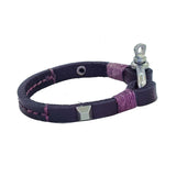 Handcrafted 7. 3/4 inches Brown Genuine Leather Unisex Marine Style Fashion Bracelet-Cuff-Stainless Stainless Shackle  Design Bracelet