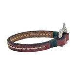 Handcrafted 8. 1/2 inches Brown Genuine Leather Unisex Marine Style Fashion Bracelet-Cuff-Stainless Stainless Shackle  Design Bracelet