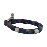 Handcrafted 7.75 inches Black Genuine Leather Unisex Marine Style Fashion Bracelet-Cuff-Stainless Stainless Shackle  Design Bracelet