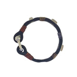 Handcrafted 7.75 inches Black Genuine Leather Unisex Marine Style Fashion Bracelet-Cuff-Stainless Stainless Shackle  Design Bracelet