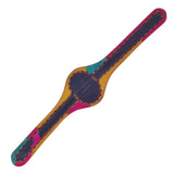 Handcrafted Genuine Vegetal Colored Leather Bracelet with Gold Sandstone Setting-Lifestyle Gift Fashion Jewelry Cuff Bangle