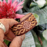 Handcrafted Genuine Vegetal Leather Bracelet with Hand Carved-Gift Unique Fashion Jewelry Adjustable Wristband or Arm Bracelet
