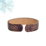Handcrafted Genuine Vegetal Leather Bracelet with Hand Carved Ethnic-Gift-Unique Fashion Jewelry-Adjustable Wristband or Arm Bracelet