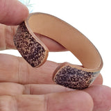 Handcrafted Genuine Vegetal Leather Bracelet with Hand Carved Ethnic Sun-Gift-Unique Fashion Jewelry-Adjustable Wristband or Arm Bracelet