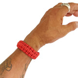 Handmade Braided Red Umbrella Rope with Adjustable Stainless Steel Shackle Lock - Marine Unisex Fashion Cuff-Bracelet