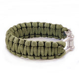 Handmade Braided Green Umbrella Rope with Adjustable Stainless Steel Shackle Lock - Gift Marine Unisex Fashion Cuff-Bracelet