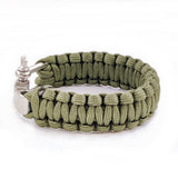 Handmade Braided Green Umbrella Rope with Adjustable Stainless Steel Shackle Lock - Gift Marine Unisex Fashion Cuff-Bracelet