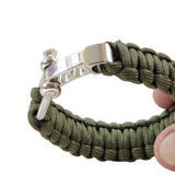 Handmade Braided Green Umbrella Rope with Adjustable Stainless Steel Shackle Lock - Gift Marine Unisex Fashion Cuff-Bracelet