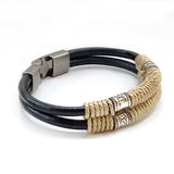 Handmade Trendy wristband genuine braided wrap leather bracelets men bangles for women fashion cuff-bracelet