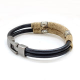 Handmade Trendy wristband genuine braided wrap leather bracelets men bangles for women fashion cuff-bracelet
