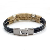 Handmade Trendy wristband genuine braided wrap leather bracelets men bangles for women fashion cuff-bracelet