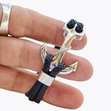 Fashion Multilayer 8.25'' Length Braided Leather with Stainless Steel Anchor Bracelet for Men - Gift Boho Black Marine Style Jewelry Gifts