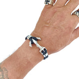 Fashion Multilayer 7.5'' Length Braided Leather with Stainless Steel Anchor Bracelet for Men - Gift Boho Black Marine Style Jewelry Gifts