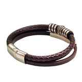 Vintage Multilayer Genuine Leather Bracelet with Stainless Steel Budha Charms - Gift Unisex Leather Fashion Jewelery