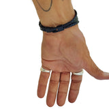 Handcrafted Mulilayer Black Braided Leather Bracelet with Black Ships Wheel Bracelet for Men - Gift Unisex Marine Fashion Jewelery