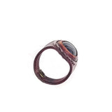 Boho Leather Ring with Onyx Setting (4432068247606)