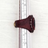 Boho Leather Ring with Onyx Setting (4432068247606)