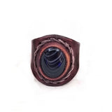 Boho Leather Ring with Onyx Setting (4432068247606)