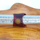 Handcrafted Brown Leather Ring with Black Agate Stone Setting-Fashion Jewelery-Unisex Gift Handmade Ring-Size 10