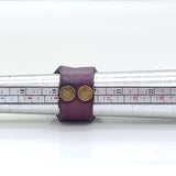 Handcrafted Vegetal Leather Ring with Gray Agate Stone Setting-Unique Unisex Gift Fashion Jewelry Band with Naturel Stone