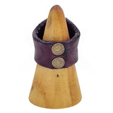 Handcrafted Vegetal Leather Ring with Gray Agate Stone Setting-Unique Unisex Gift Fashion Jewelry Band with Naturel Stone