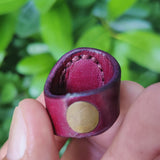 Handcrafted Vegetal Leather Ring with Gray Agate Stone Setting-Unique Unisex Gift Fashion Jewelry with Naturel Stone.