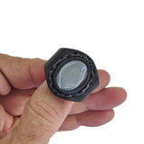Unique Handcrafted Vegetal Black Leather Ring with Gray Agate Stone Setting-Lifestyle Unisex Gift Fashion Jewelry with Naturel Stone