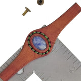 Unique Handcrafted Vegetal Brown Leather Ring with Blue Spot Jasper Setting-Lifestyle Unisex Gift Fashion Jewelry with Naturel Stone