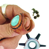 Unique Handcrafted Vegetal Yellow Color Leather Ring with Firuze Stone Setting-Lifestyle Unisex Gift Fashion Jewelry with Naturel Stone