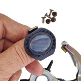 Unique Handcrafted Vegetal Black Leather Ring with Gray Agate Stone Setting-Lifestyle Unisex Gift Fashion Jewelry with Naturel Stone
