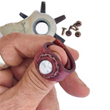 Unique Handcrafted Vegetal Brown Leather Ring with White Agate Stone Setting-Lifestyle Unisex Gift Fashion Jewelry with Naturel Stone