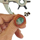 Unique Handcrafted Vegetal Yellow Leather Ring with Indian Agate Stone Setting-Lifestyle Unisex Gift Fashion Jewelry with Naturel Stone